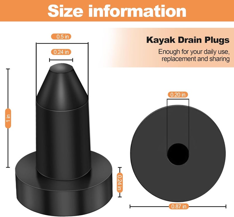 PELIF 4 Pack 1/2" Kayak Drain Plug Push for Sundolphin Pelican Kayaks Pond Prowler 4985616 Aruba 8 SS, Aruba 10, Bali 8, Excursion 10 - Image 2